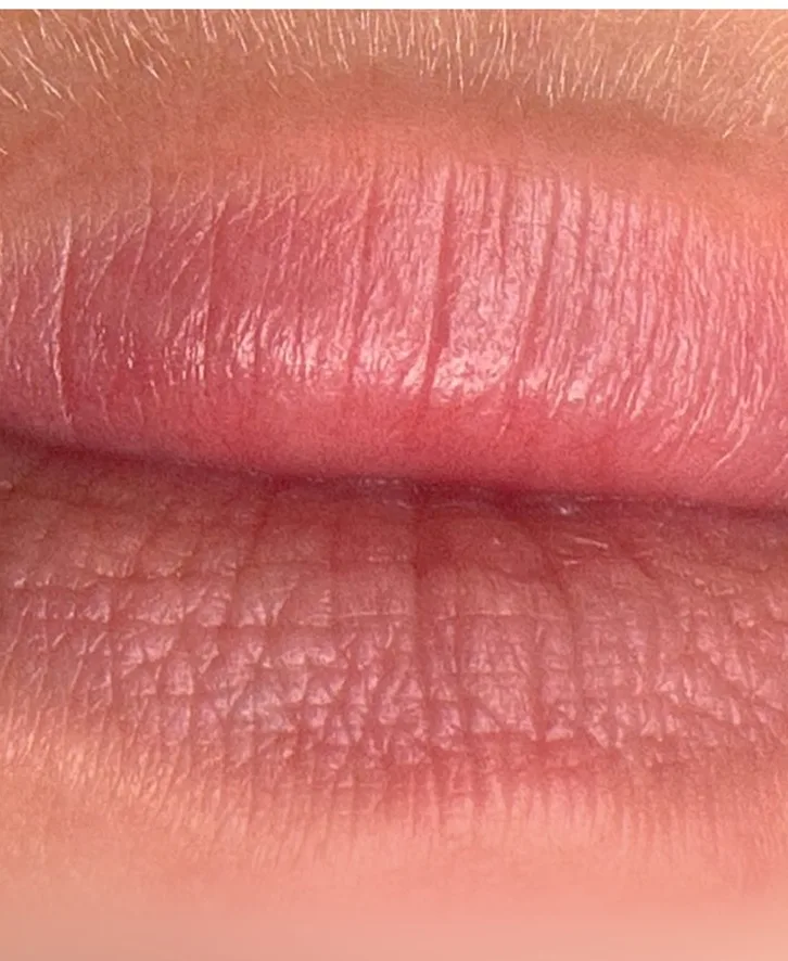 Faded lip tone before lip blush