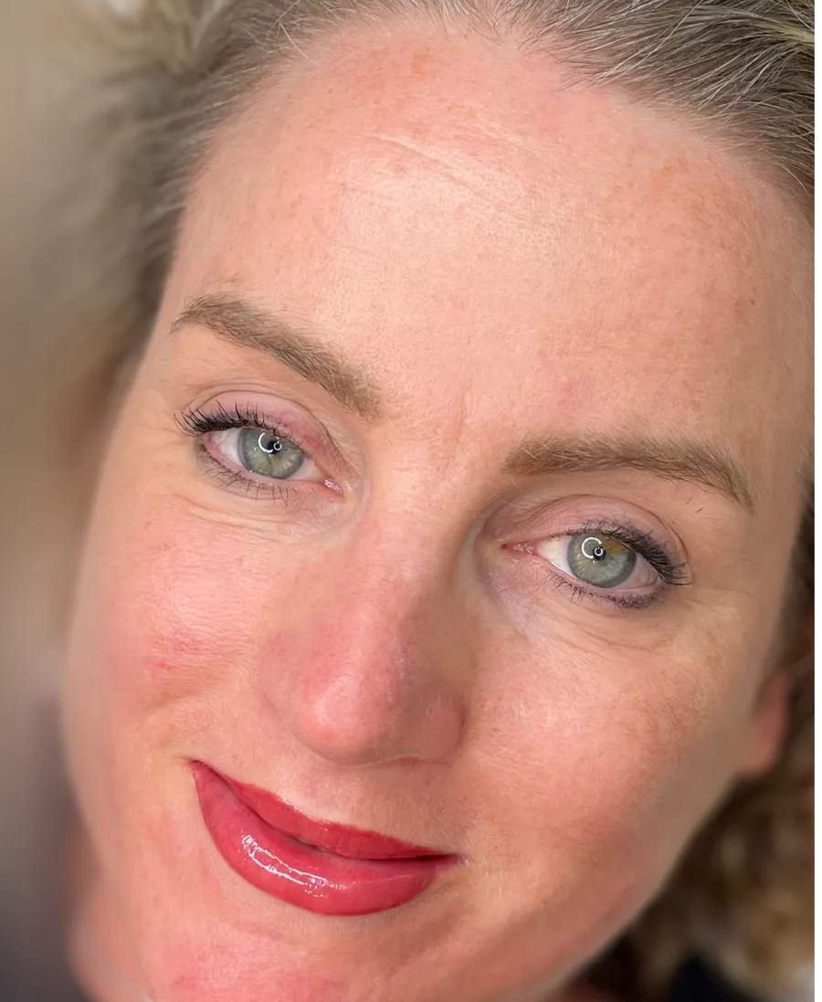 After lip blush, the whole face lifted