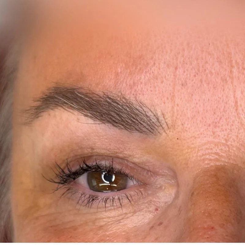 Over-plucked eyebrow restored with hairstrokes